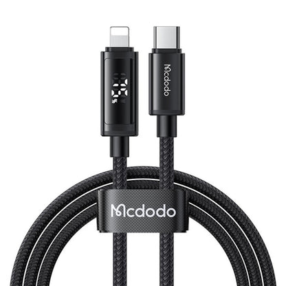 Cabo de Dados e Carregamento USB-C - Lightning McDodo CA-7990 Display, 36W, 1.2m, Preto
