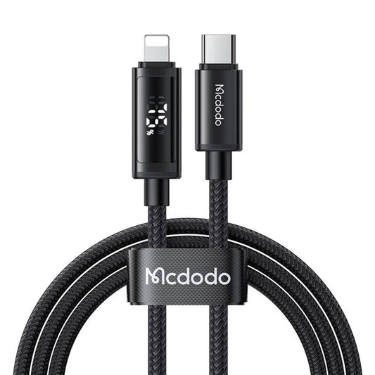 Cabo de Dados e Carregamento USB-C - Lightning McDodo CA-7990 Display, 36W, 1.2m, Preto