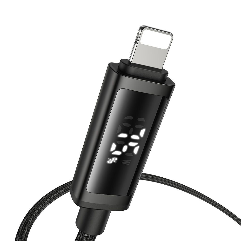 Cabo de Dados e Carregamento USB-C - Lightning McDodo CA-7990 Display, 36W, 1.2m, Preto