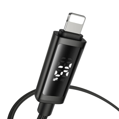 Cabo de Dados e Carregamento USB-C - Lightning McDodo CA-7990 Display, 36W, 1.2m, Preto