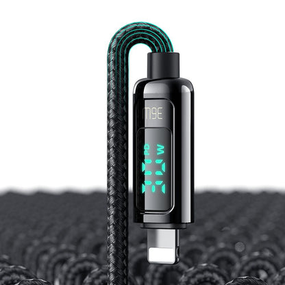 Cabo de Dados e Carregamento USB-C - Lightning McDodo CA-8810 Display, 36W, 1.2m, Preto