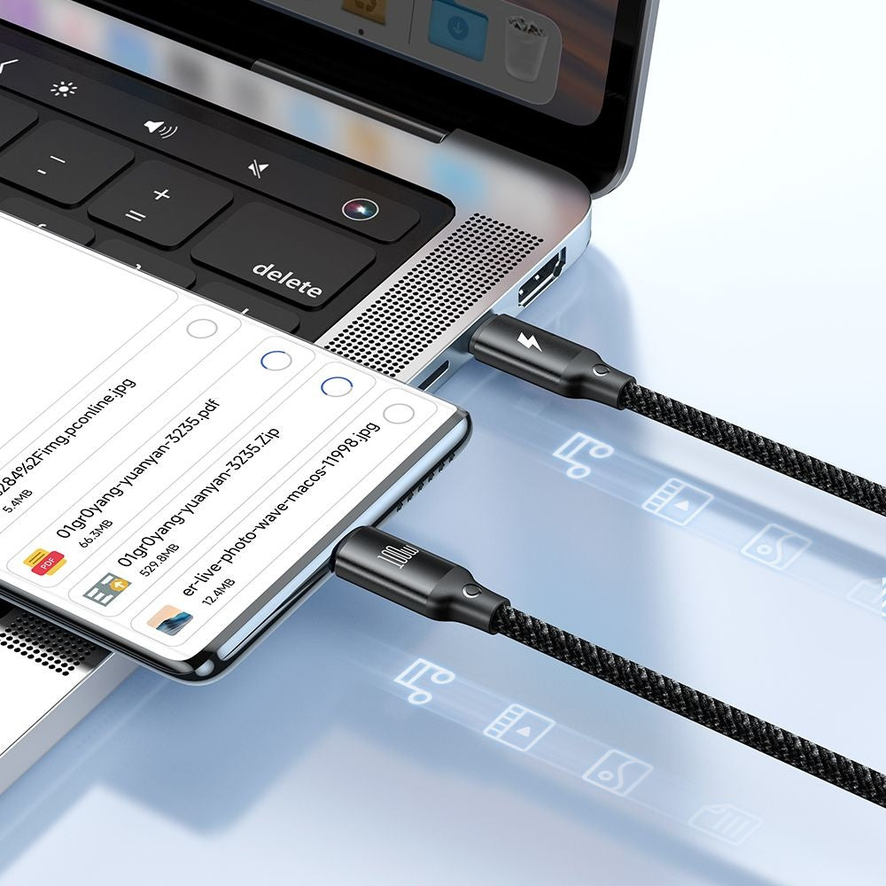 Cabo de Carregamento USB-C - Lightning / USB-C / QI McDodo CA-4940 O 3in1, 100W, 1.2m, Preto