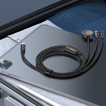 Cabo de Carregamento USB-C - Lightning / USB-C / QI McDodo CA-4940 O 3in1, 100W, 1.2m, Preto