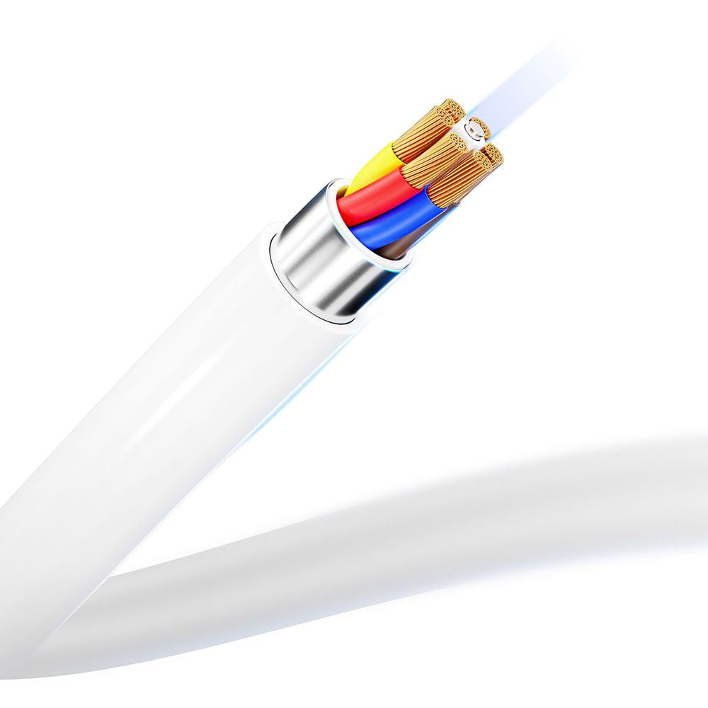 Cabo de Dados e Carregamento USB-C - USB-C 3MK Hyper, 100W, 2m, Branco