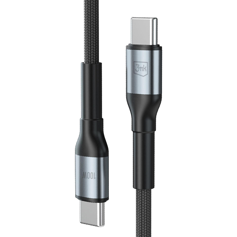 Cabo de Dados e Carregamento USB-C - USB-C 3MK Hyper N, 100W, 1,5m, Preto