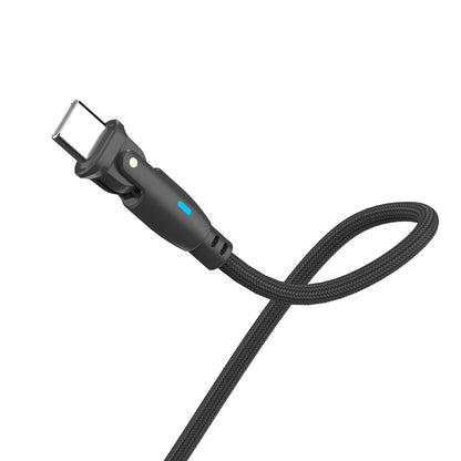 Cabo de Dados e Carregamento USB-C - USB-C 3MK Hyper N Angled, 100W, 1m, Preto