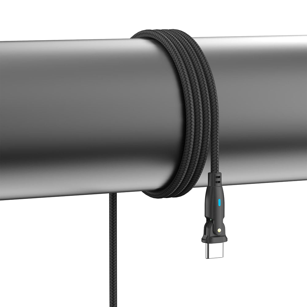 Cabo de Dados e Carregamento USB-C - USB-C 3MK Hyper N Angled, 100W, 1m, Preto