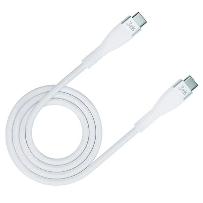 Cabo de Dados e Carregamento USB-C - USB-C 3MK Hyper Silicone, 60W, 1m, Branco