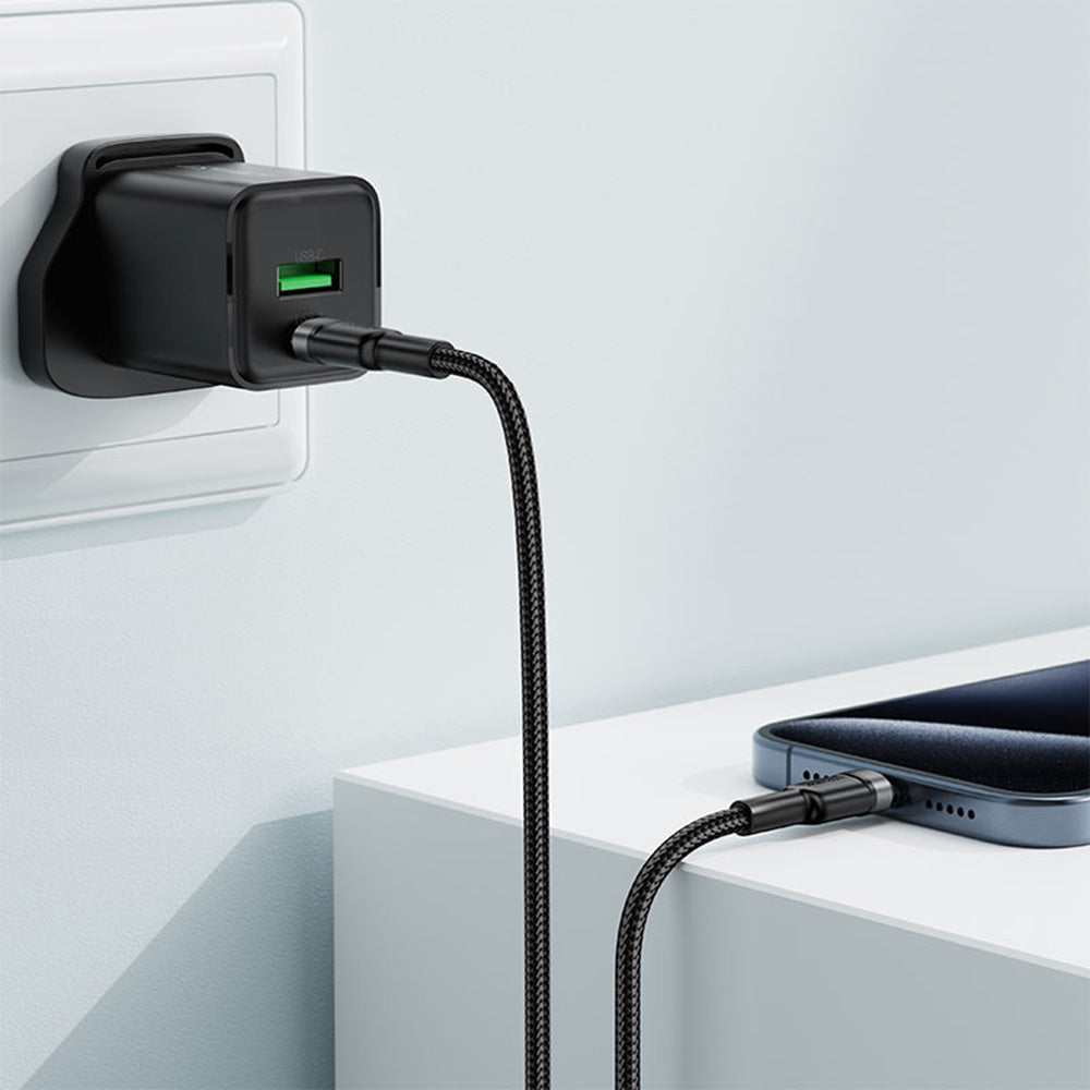 USB-C Data and Charging Cable - USB-C Acefast C22-03, 60W, 1.2m, Black