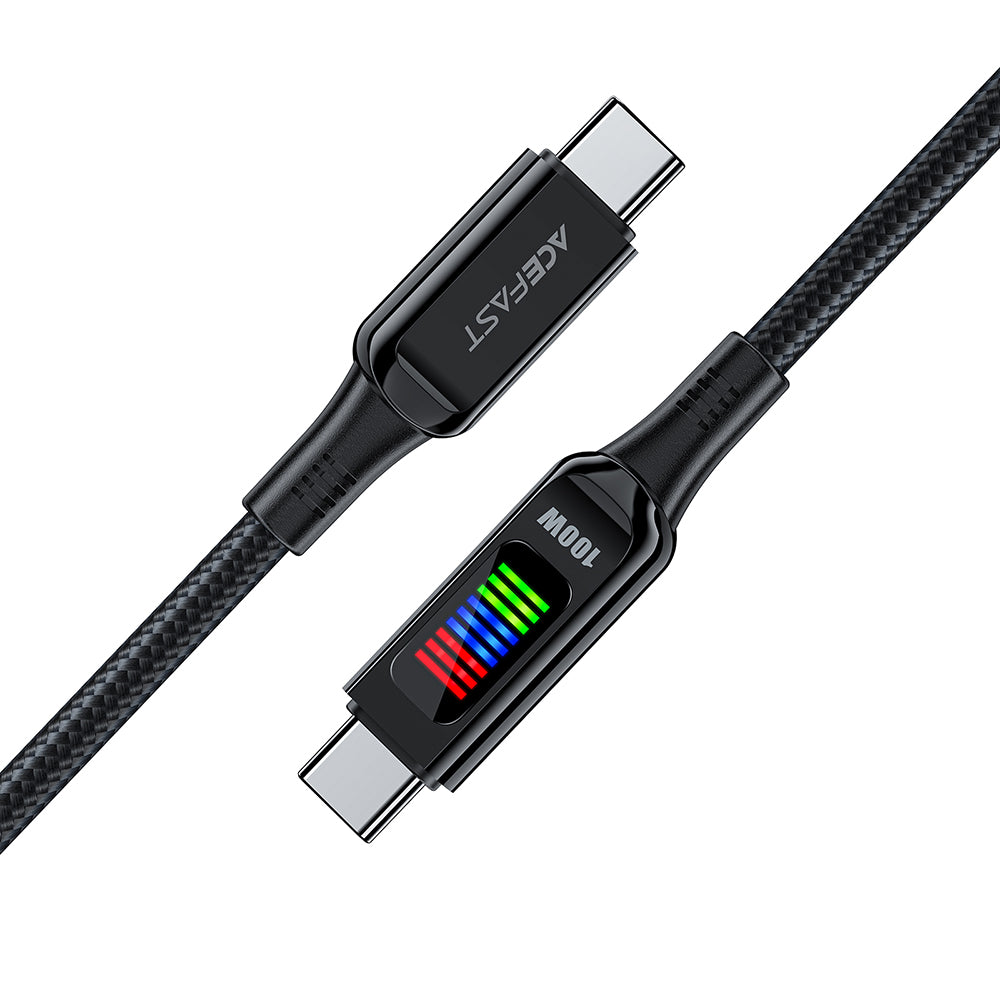 Cabo de Dados e Carregamento USB-C - USB-C Acefast C7-03, 100W, 1.2m, Preto