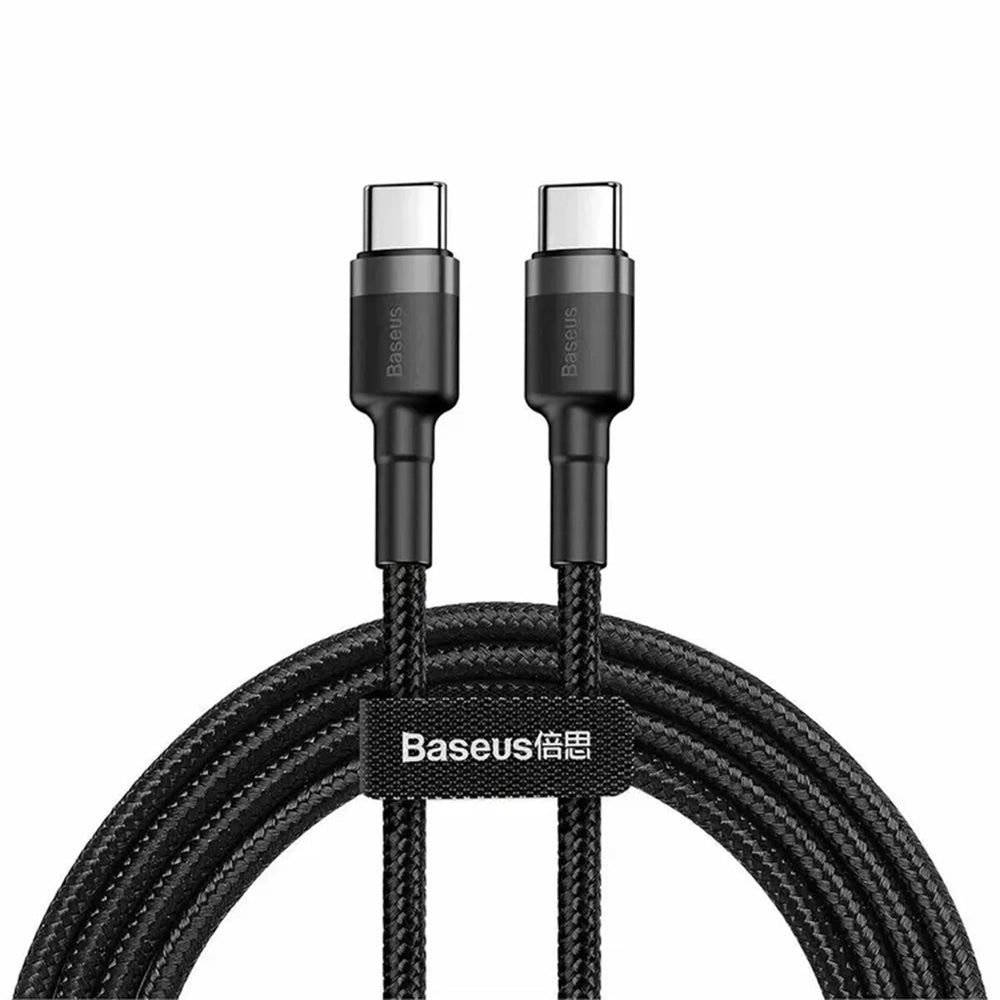 Cabo de Dados e Carregamento USB-C - USB-C Baseus Cafule, 60W, 2m, Conjunto de 3 peças, Preto S0TV002132