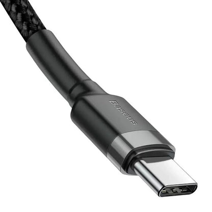 Cabo de Dados e Carregamento USB-C - USB-C Baseus Cafule, 60W, 2m, Conjunto de 3 peças, Preto S0TV002132