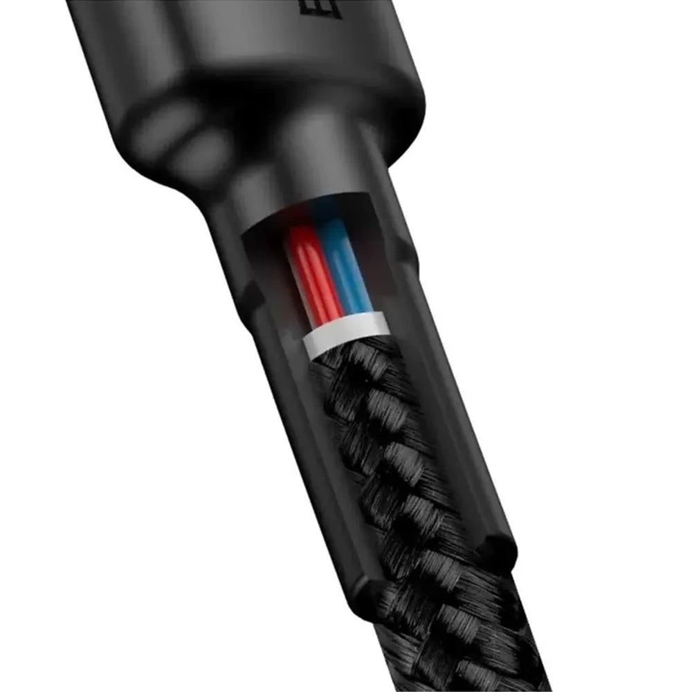 Cabo de Dados e Carregamento USB-C - USB-C Baseus Cafule, 60W, 2m, Conjunto de 3 peças, Preto S0TV002132