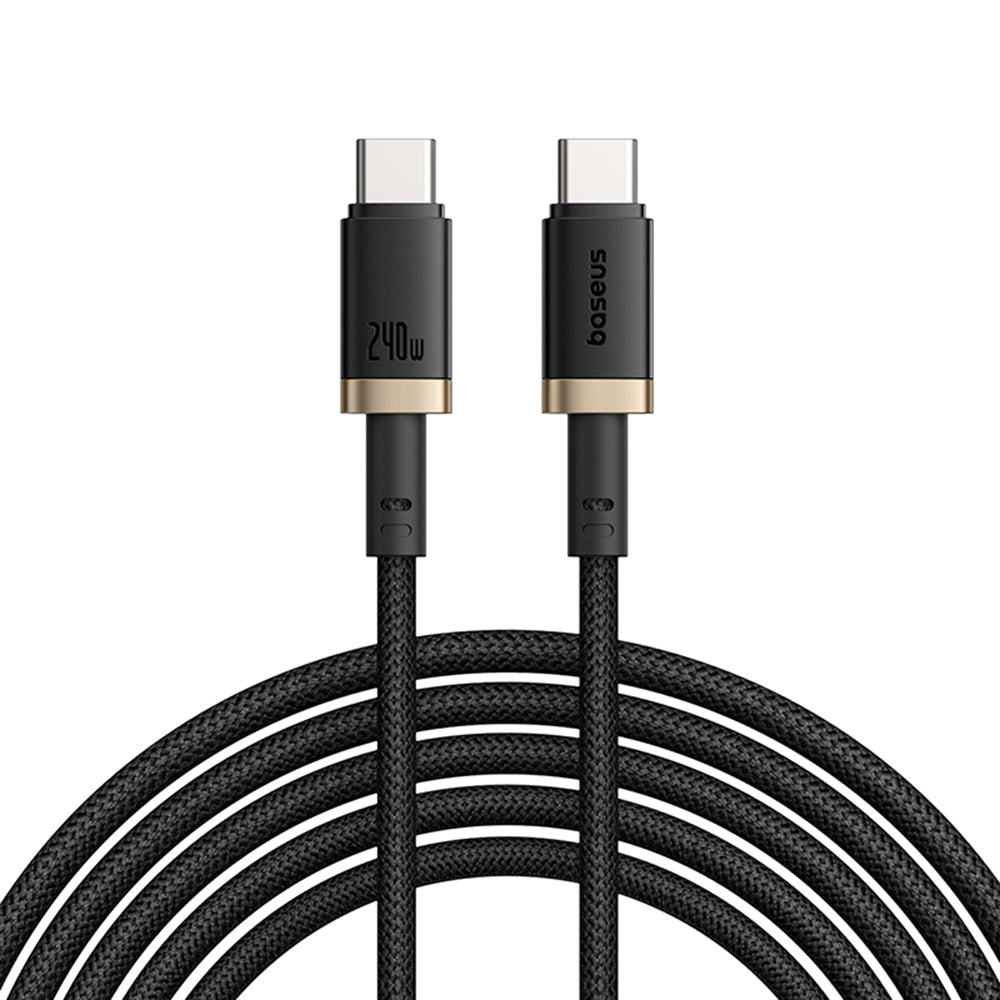 Cabo de Dados e Carregamento USB-C - USB-C Baseus Dura, 240W, 1m, Dourado Preto P10377803U03-00