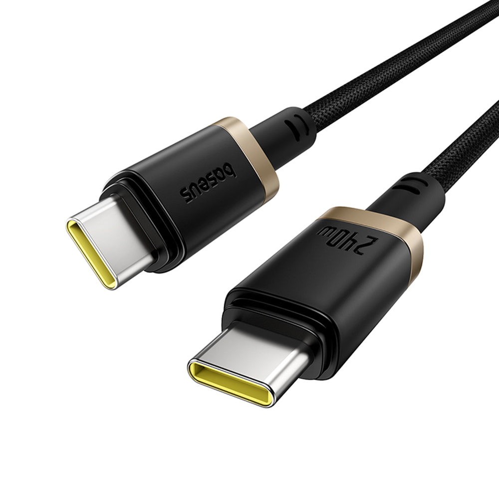 Cabo de Dados e Carregamento USB-C - USB-C Baseus Dura, 240W, 1m, Dourado Preto P10377803U03-00