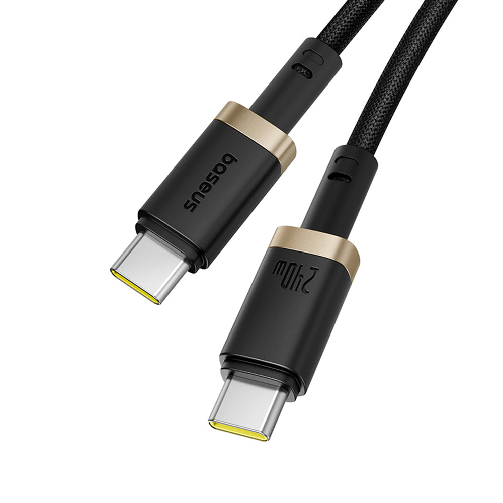 Cabo de Dados e Carregamento USB-C - USB-C Baseus Dura, 240W, 1m, Dourado Preto P10377803U03-00