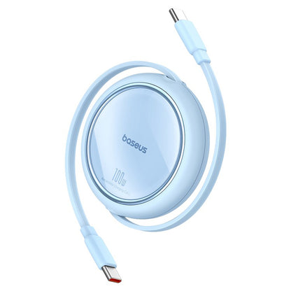 Cabo de Dados e Carregamento USB-C - USB-C Baseus Free2Draw Mini Retrátil, 100W, 1m, Azul P10364500311-00