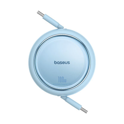 Cabo de Dados e Carregamento USB-C - USB-C Baseus Free2Draw Mini Retrátil, 100W, 1m, Azul P10364500311-00