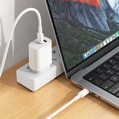 Cabo de Dados e Carregamento USB-C - USB-C Borofone BX110 Beneficio, 60W, 1m, Branco