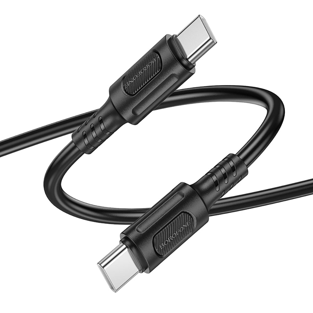 Cabo de Dados e Carregamento USB-C - USB-C Borofone BX111 Feliz, 60W, 1m, Preto