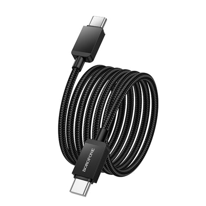 Cabo de Dados e Carregamento USB-C - USB-C Borofone BX120 Placer, 60W, 1m, Preto