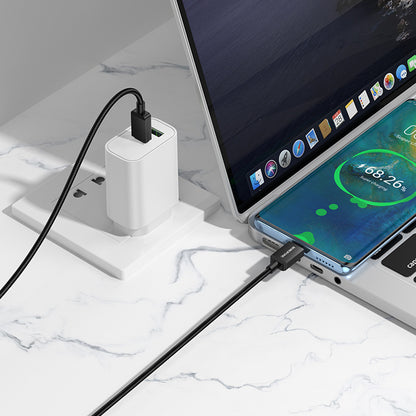 Cabo de Dados e Carregamento USB-C - USB-C Borofone BX120 Placer, 60W, 1m, Preto