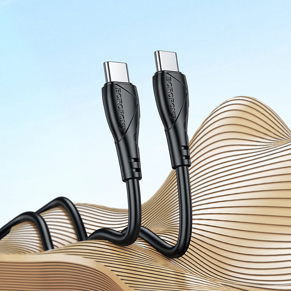 Cabo de Dados e Carregamento USB-C - USB-C Borofone BX121 Energy, 60W, 1m, Preto