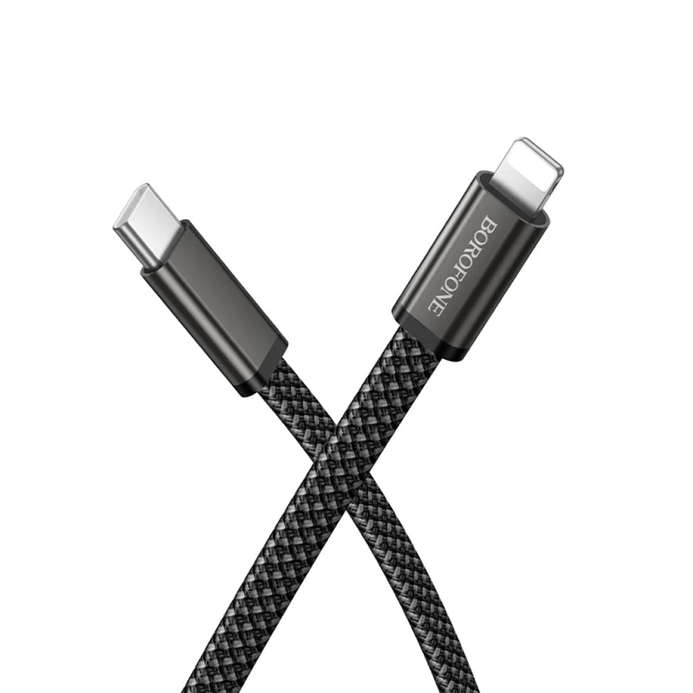 Cabo de Dados e Carregamento USB-C - USB-C Borofone BX124 Peace, 30W, 1m, Preto