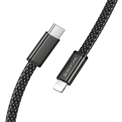 Cabo de Dados e Carregamento USB-C - USB-C Borofone BX124 Peace, 30W, 1m, Preto