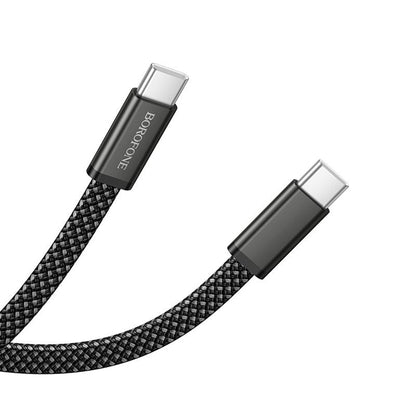 Cabo de Dados e Carregamento USB-C - USB-C Borofone BX124 Peace, 60W, 1m, Preto