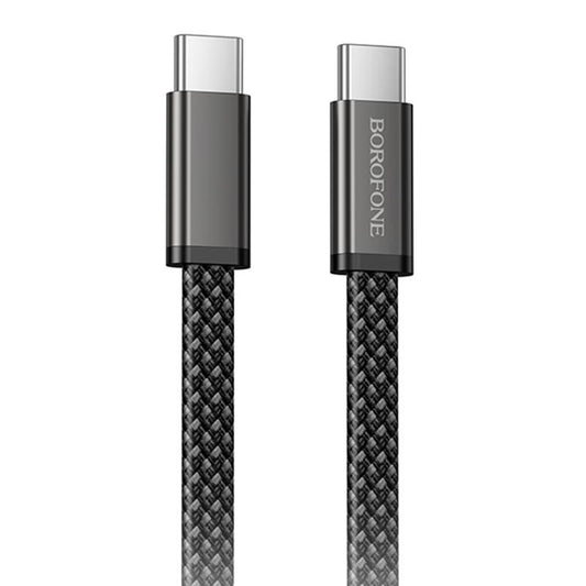 Cabo de Dados e Carregamento USB-C - USB-C Borofone BX124 Peace, 60W, 1m, Preto