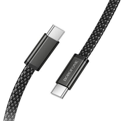 Cabo de Dados e Carregamento USB-C - USB-C Borofone BX124 Peace, 60W, 1m, Preto