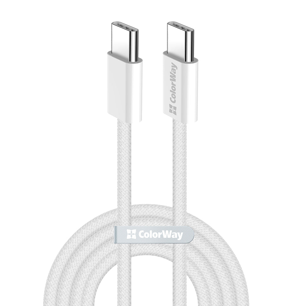 Cabo de Dados e Carregamento USB-C - USB-C ColorWay CW-CBPDCC061, 60W, 1m, Cinzento