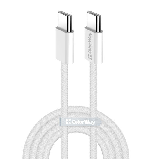 Cabo de Dados e Carregamento USB-C - USB-C ColorWay CW-CBPDCC061, 60W, 1m, Cinzento