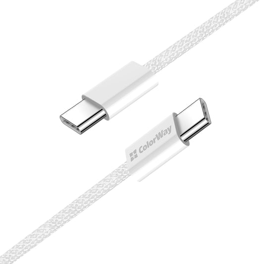 Cabo de Dados e Carregamento USB-C - USB-C ColorWay CW-CBPDCC061, 60W, 1m, Cinzento