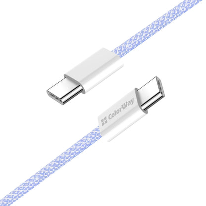Cabo de Dados e Carregamento USB-C - USB-C ColorWay CW-CBPDCC061, 60W, 1m, Roxo