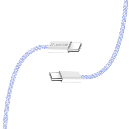 Cabo de Dados e Carregamento USB-C - USB-C ColorWay CW-CBPDCC061, 60W, 1m, Roxo