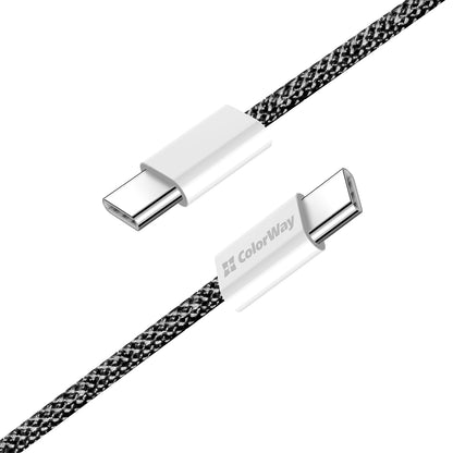 Cabo de Dados e Carregamento USB-C - USB-C ColorWay CW-CBPDCC061, 60W, 1m, Preto