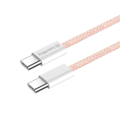 Cabo de Dados e Carregamento USB-C - USB-C ColorWay CW-CBPDCC061, 60W, 1m, Rosa