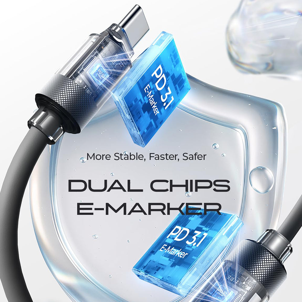 Cabo de Dados e Carregamento USB-C - USB-C Lisen L115, 100W, 3m, Cinzento YL0126010031