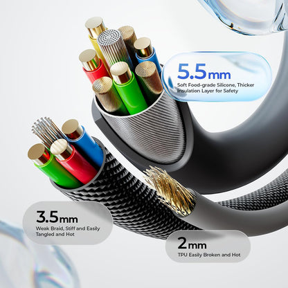 Cabo de Dados e Carregamento USB-C - USB-C Lisen L115, 100W, 3m, Cinzento YL0126010031