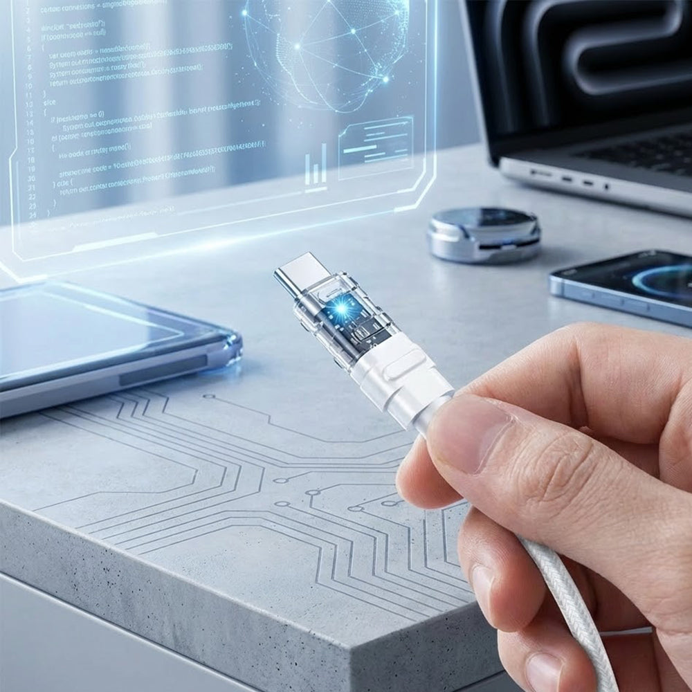 Cabo de Dados e Carregamento USB-C - USB-C Lito LD05, 60W, 1m, Branco