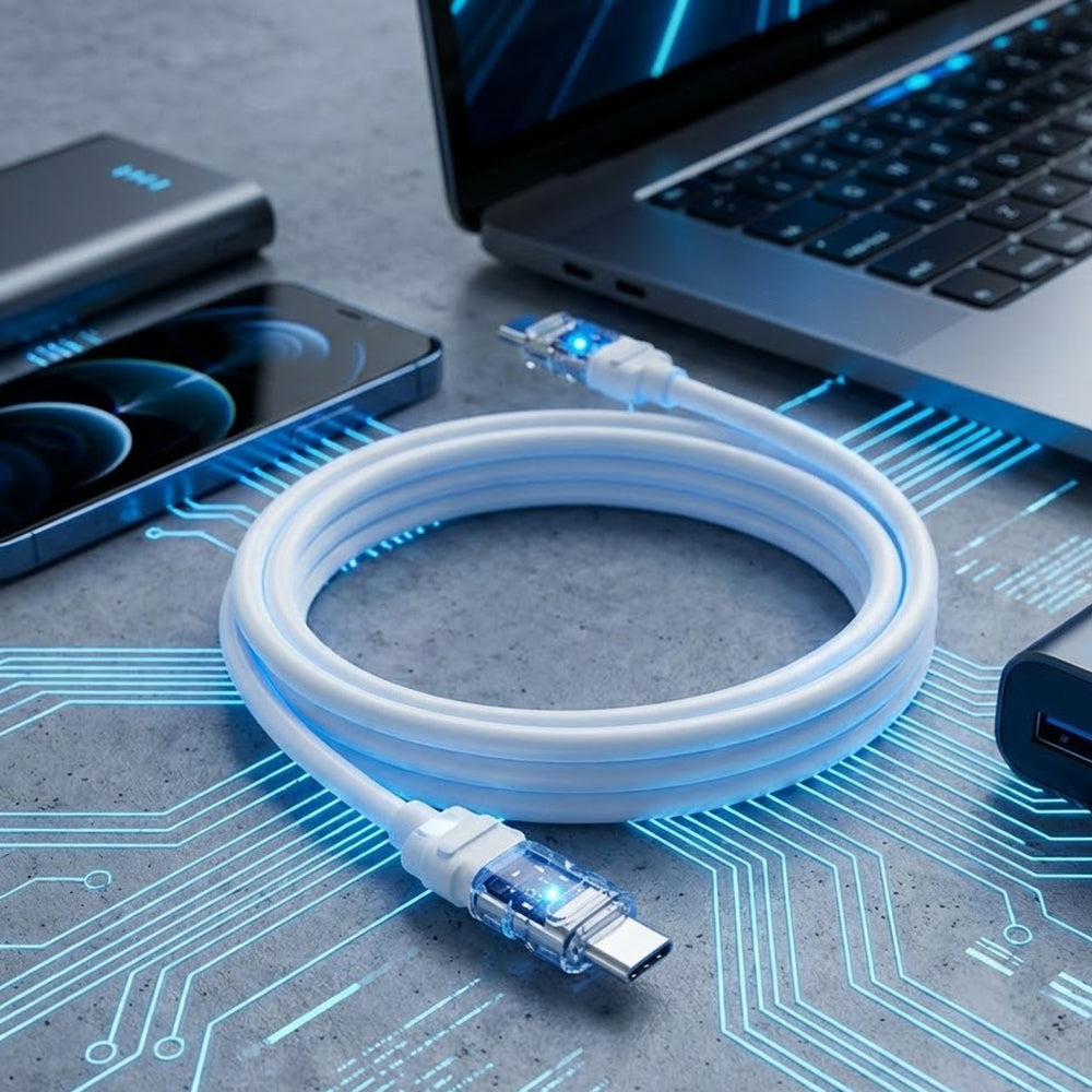 Cabo de Dados e Carregamento USB-C - USB-C Lito LD05, 60W, 1m, Branco