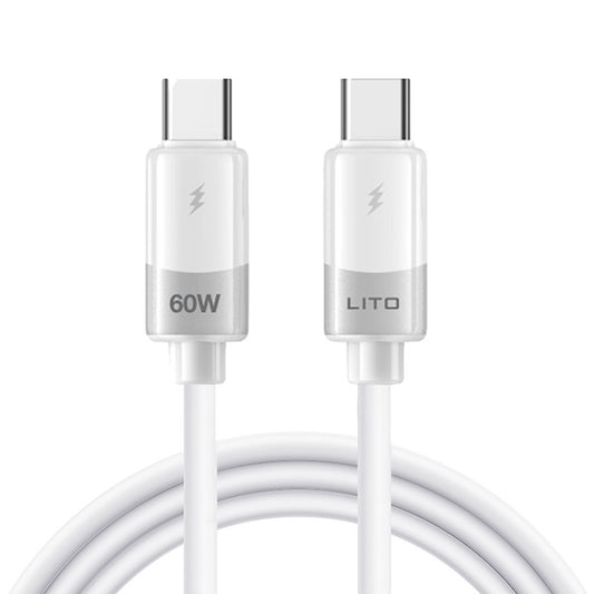 USB-C Data and Charging Cable - USB-C Lito LD07, 60W, 1m, White