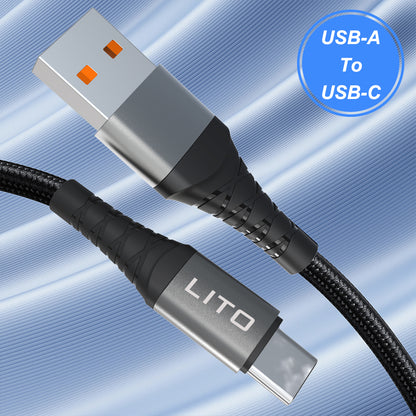 Cabo de Dados e Carregamento USB-C - USB-C Lito LD08CC, 60W, 1m, Preto