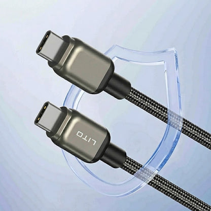 Cabo de Dados e Carregamento USB-C - USB-C Lito LD17, 100W, 1m, Preto