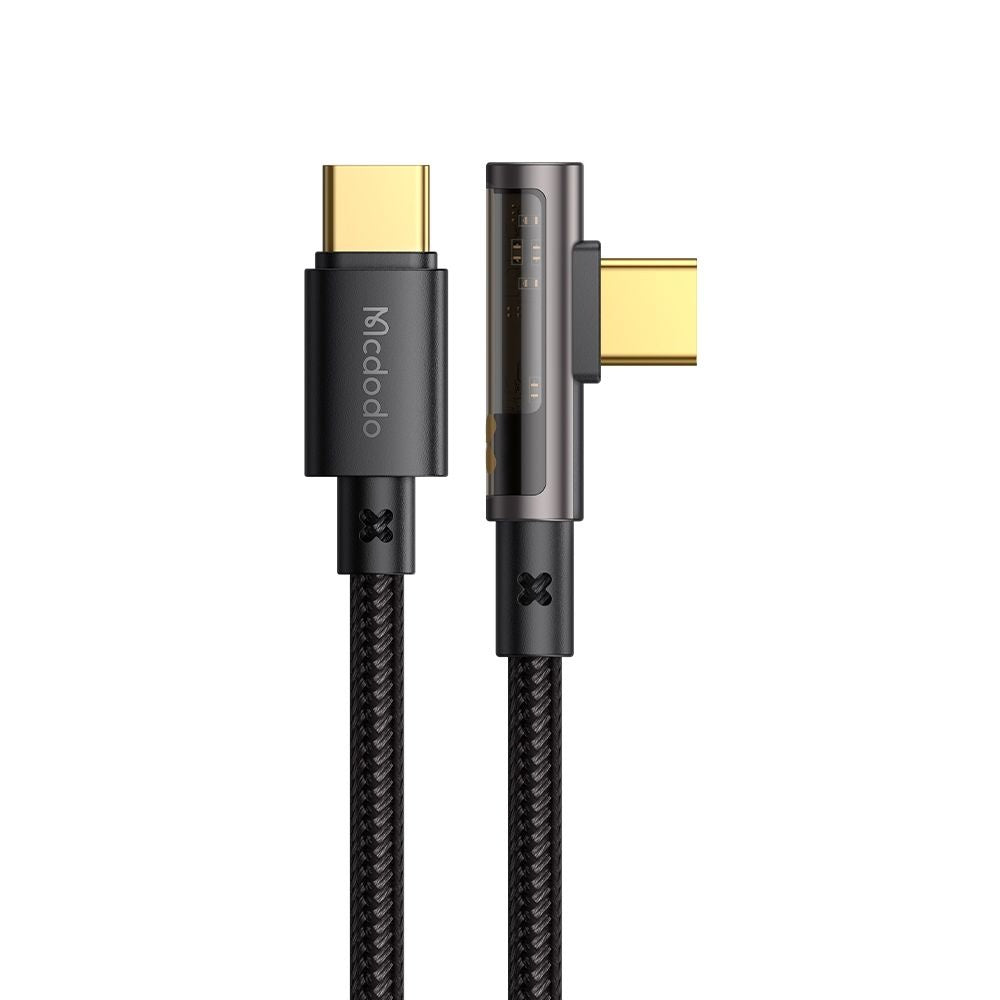 Cabo de Dados e Carregamento USB-C - USB-C McDodo CA-3400 Angled, 100W, 1.2m, Preto