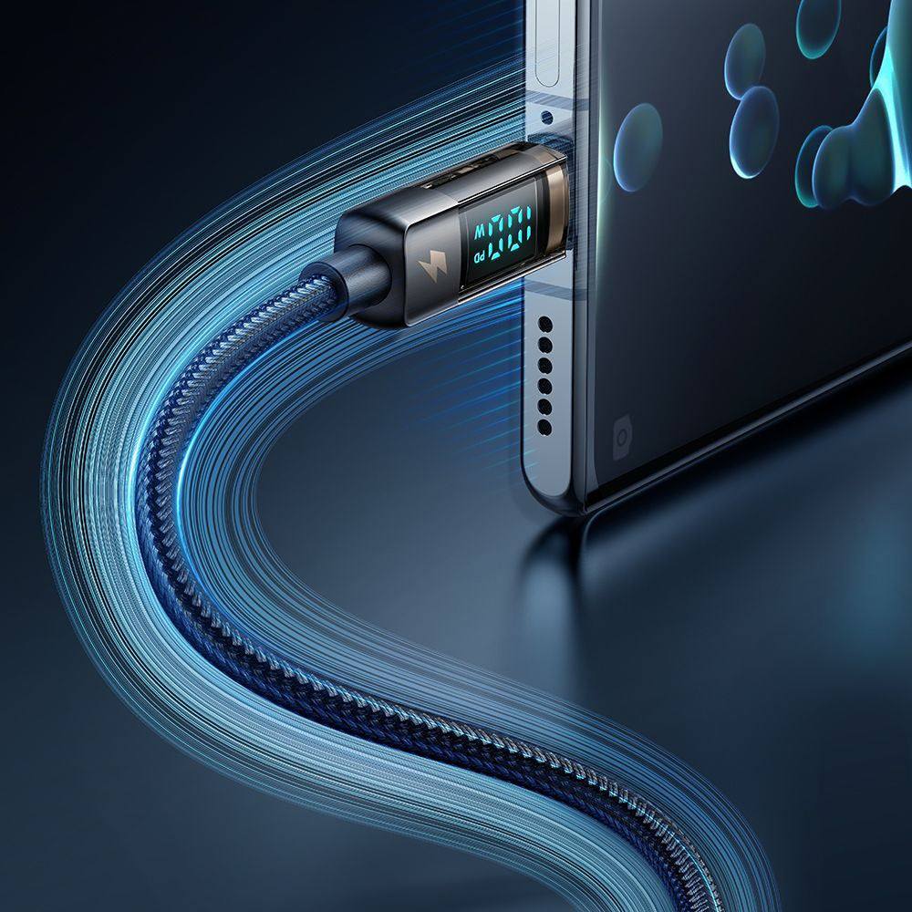 Cabo de Dados e Carregamento USB-C - USB-C McDodo CA-3610 Display Auto Power Off, 100W, 1.2m, Preto