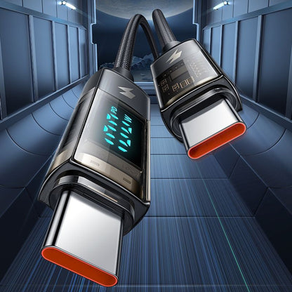 Cabo de Dados e Carregamento USB-C - USB-C McDodo CA-3610 Display Auto Power Off, 100W, 1.2m, Preto