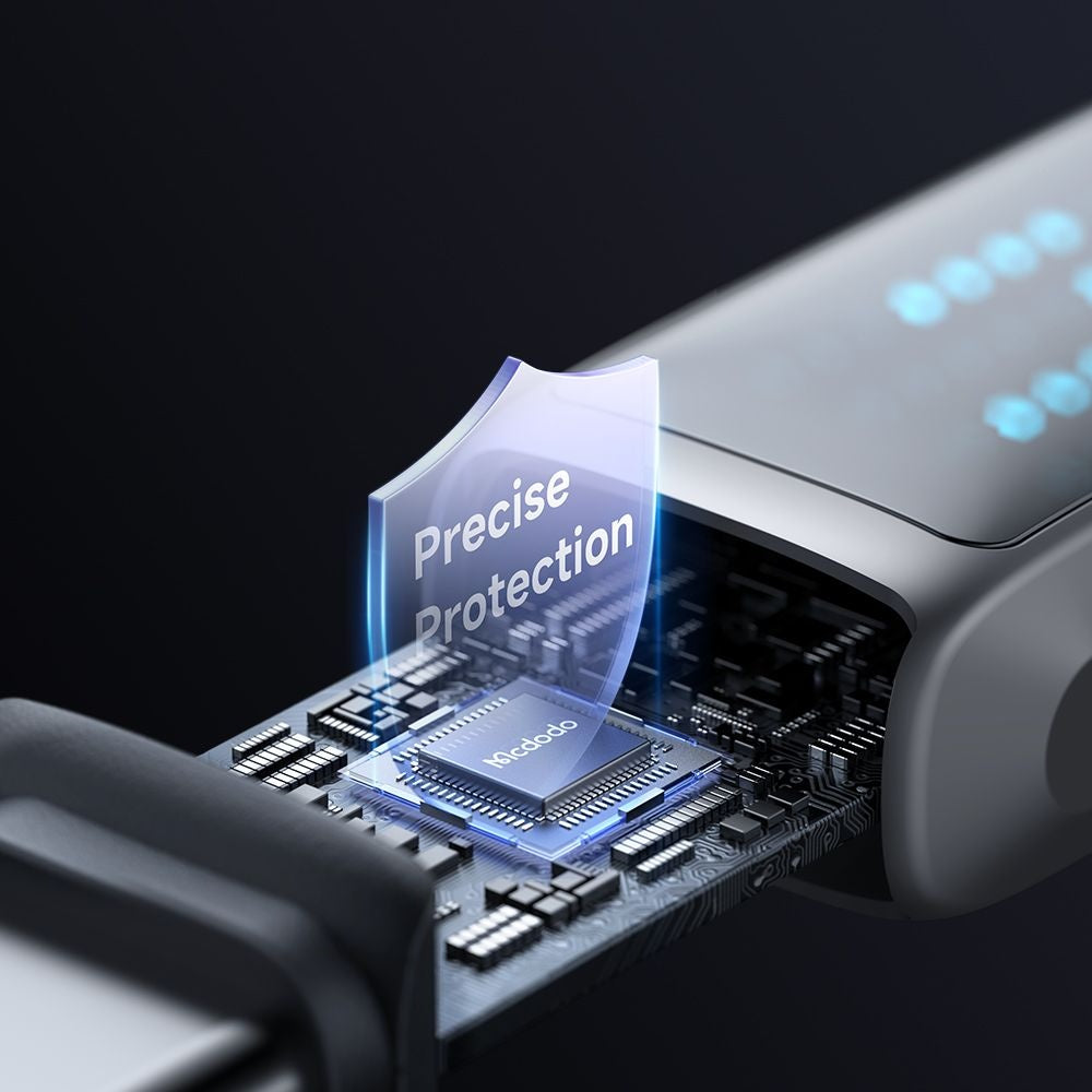 Cabo de Dados e Carregamento USB-C - USB-C McDodo CA-4250 Display, 100W, 1.2m, Preto